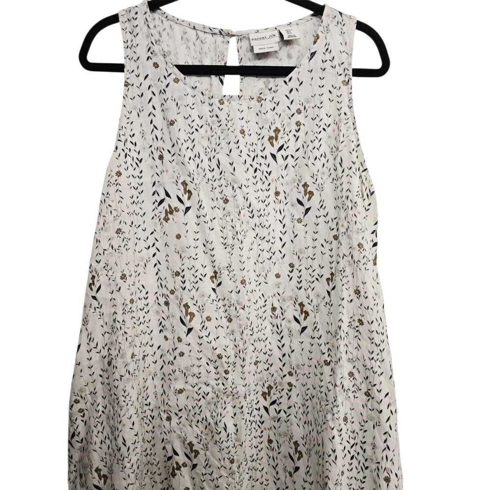 Rachel Zoe Linen Swing Dress L Cottagecore Coastal Grandmother Boho Lagenlook - Picture 4 of 9